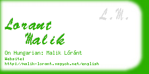 lorant malik business card